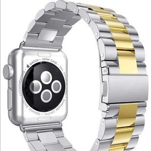 Silver and gold Apple Watch band